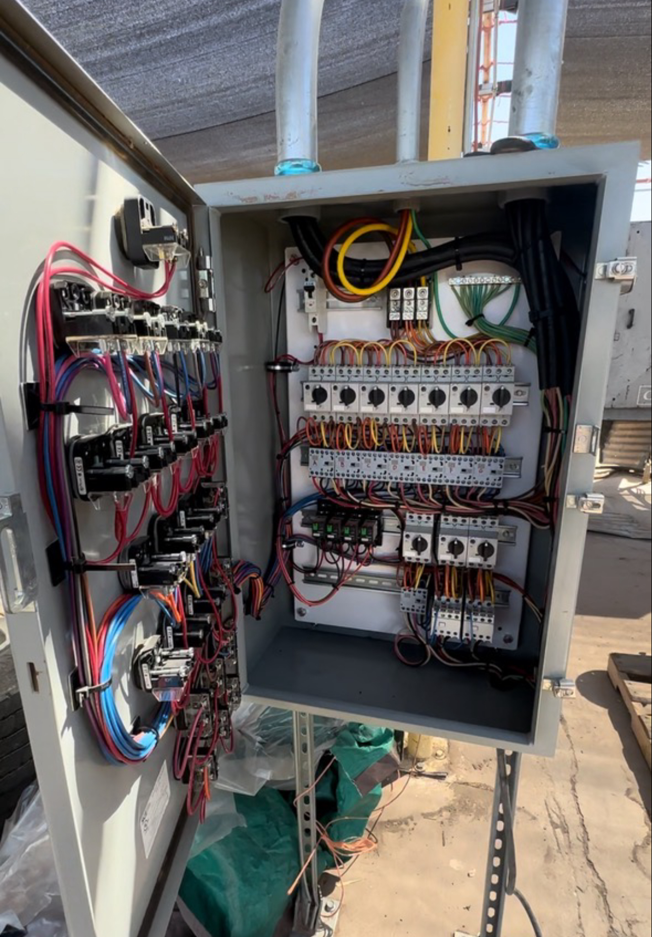 Industrial electrical panel installation for commercial cooler by Babb Electric in Brawley